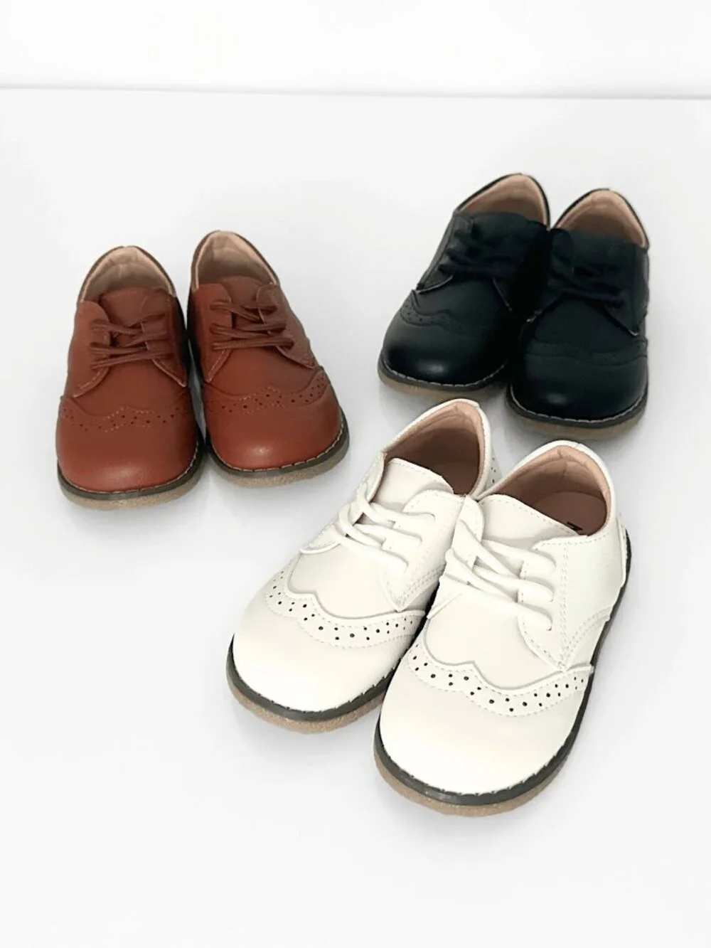 NWT Handsome Boys Classic Oxfords Baby Toddler Kids Children's Shoes White 9